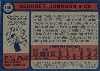 1974-75 Topps #159 George T. Johnson Back