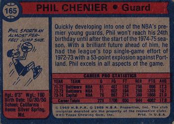 1974-75 Topps #165 Phil Chenier Back