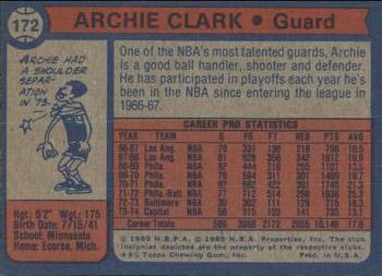 1974-75 Topps #172 Archie Clark Back
