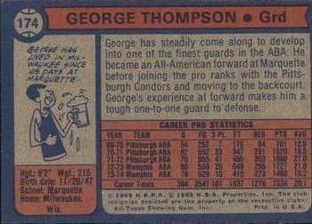 1974-75 Topps #174 George Thompson Back