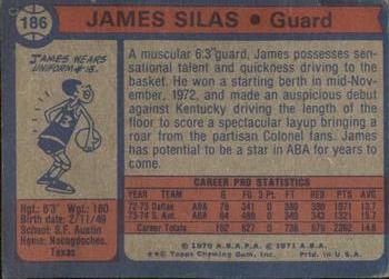 1974-75 Topps #186 James Silas Back