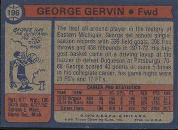 1974-75 Topps #196 George Gervin Back
