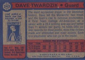 1974-75 Topps #243 Dave Twardzik Back
