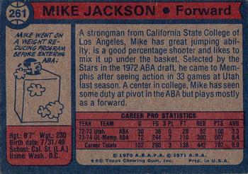 1974-75 Topps #261 Mike Jackson Back