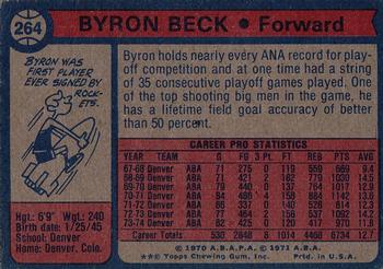 1974-75 Topps #264 Byron Beck Back