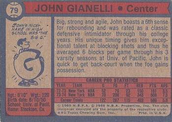 1974-75 Topps #79 John Gianelli Back