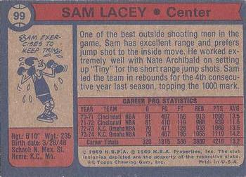 1974-75 Topps #99 Sam Lacey Back