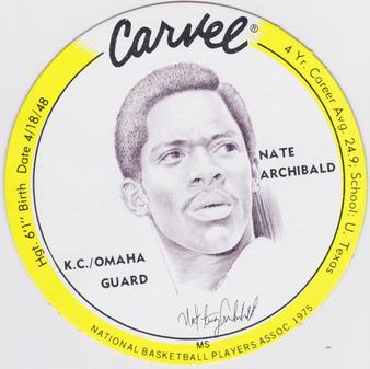 1975 Carvel Discs #NNO Nate Archibald Front