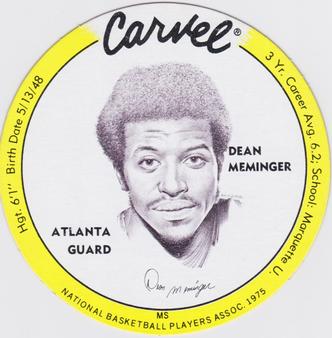 1975 Carvel Discs #NNO Dean Meminger Front