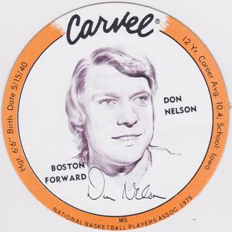 1975 Carvel Discs #NNO Don Nelson Front