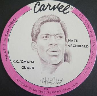 1975 Carvel Discs #NNO Nate Archibald Front