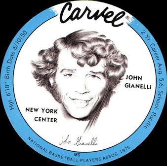 1975 Carvel Discs #NNO John Gianelli Front