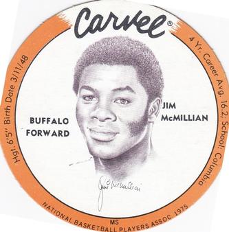 1975 Carvel Discs #NNO Jim McMillian Front