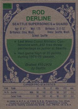 1975-76 Topps #112 Rod Derline Back