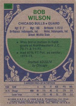 1975-76 Topps #169 Bob Wilson Back