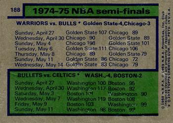 1975-76 Topps #188 NBA Semi-finals Back