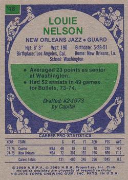 1975-76 Topps #18 Louie Nelson Back