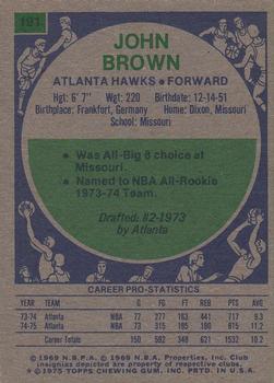 1975-76 Topps #191 John Brown Back