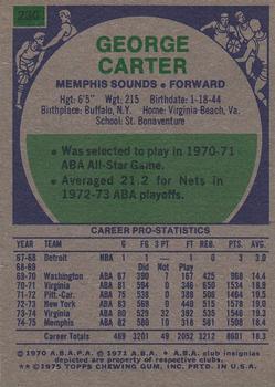 1975-76 Topps #230 George Carter Back