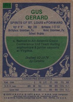 1975-76 Topps #241 Gus Gerard Back