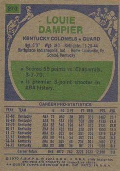 1975-76 Topps #270 Louie Dampier Back