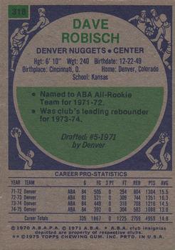 1975-76 Topps #318 Dave Robisch Back