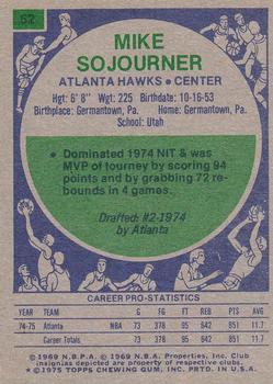 1975-76 Topps #62 Mike Sojourner Back