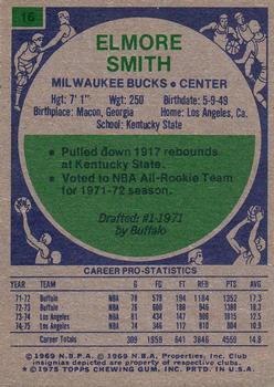 1975-76 Topps #16 Elmore Smith Back