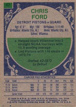 1975-76 Topps #47 Chris Ford Back