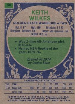 1975-76 Topps #50 Keith Wilkes Back