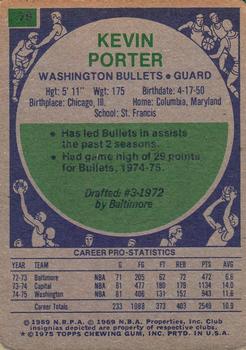 1975-76 Topps #79 Kevin Porter Back