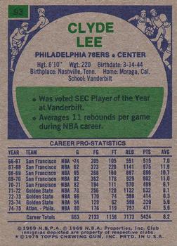 1975-76 Topps #93 Clyde Lee Back