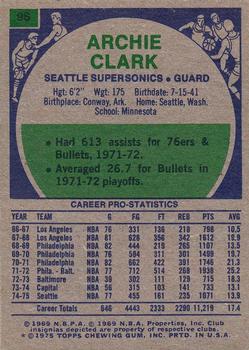 1975-76 Topps #96 Archie Clark Back
