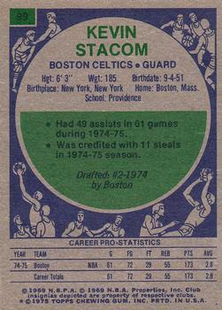 1975-76 Topps #99 Kevin Stacom Back