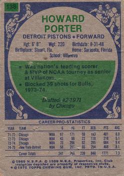 1975-76 Topps #138 Howard Porter Back