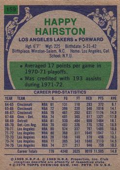 1975-76 Topps #159 Happy Hairston Back