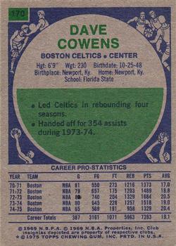 1975-76 Topps #170 Dave Cowens Back
