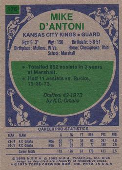 1975-76 Topps #176 Mike D'Antoni Back