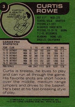 1977-78 Topps #3 Curtis Rowe Back