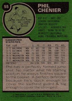 1977-78 Topps #55 Phil Chenier Back