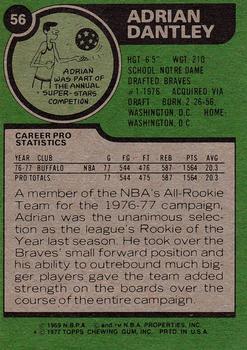1977-78 Topps #56 Adrian Dantley Back