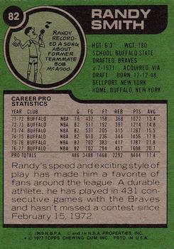 1977-78 Topps #82 Randy Smith Back