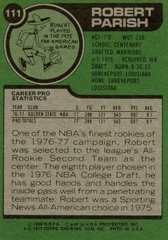 1977-78 Topps #111 Robert Parish Back