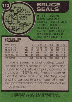 1977-78 Topps #113 Bruce Seals Back