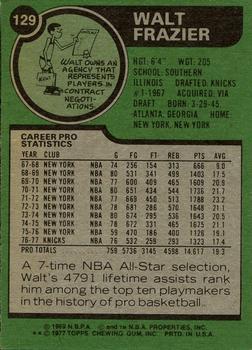 1977-78 Topps #129 Walt Frazier Back