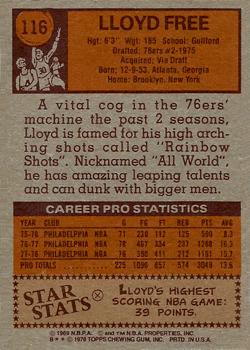 1978-79 Topps #116 Lloyd Free Back