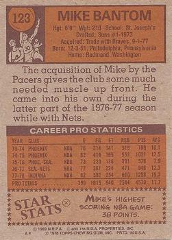 1978-79 Topps #123 Mike Bantom Back