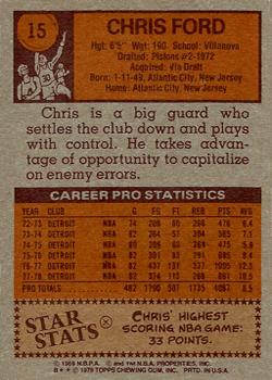 1978-79 Topps #15 Chris Ford Back