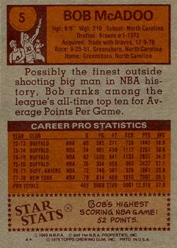 1978-79 Topps #5 Bob McAdoo Back