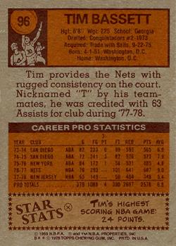 1978-79 Topps #96 Tim Bassett Back